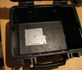 Find the centre of the circle. This will mark where to centre the drill bit of the hole saw. img 5193